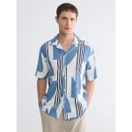 LC Waikiki Mavi Regular Fit Desenli Erkek Gömlek - XL