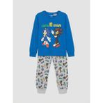 LC Waikiki Mavi Sonic Baskılı Bisiklet Yaka Erkek Çocuk Pijama Takım - 11 - 12 Yaş