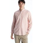 LC Waikiki Mercan Regular Fit Uzun Kollu Çizgili Poplin Erkek Gömlek - S
