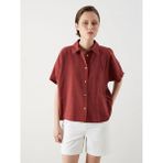 LC Waikiki Mürdüm Oversize Modal Karışımlı Kadın Gömlek - XS
