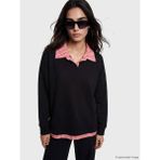 LC Waikiki Natuvera Siyah Gömlek Yaka Çizgili Bluz - XL