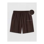 LC Waikiki NEVAVM Farkıyla LCWAIKIKI Classic Kahverengi Beli Lastikli Keten Görünümlü Kadın Şort - S6MO07Z8-1UP
