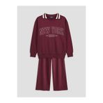 LC Waikiki New York Baskılı Kız Çocuk Sweatshirt ve Eşofman Altı