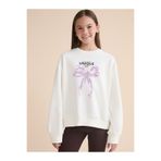 LC Waikiki Özmarka Yeni Sezon Bisiklet Yaka Baskılı Kız Çocuk Sweatshirt