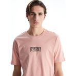 LC Waikiki Pembe Bisiklet Yaka Baskılı Penye Erkek Tişört - XS