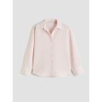 LC Waikiki Pembe Çizgili Oversize Kadın Gömlek - XS