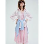 LC Waikiki Pembe Çizgili Oversize Poplin Kadın Gömlek - XS