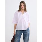 LC Waikiki Pembe Çizgili Poplin Kadın Gömlek - 38