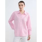 LC Waikiki Pembe Çizgili Poplin Kadın Gömlek - 44