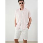 LC Waikiki Pembe Regular Fit Kısa Kollu Keten Karışımlı Erkek Gömlek - XL