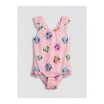 LC Waikiki Pembe UV Korumalı Minnie Mouse Baskılı Kız Çocuk Mayo