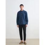 LC Waikiki Petrol Regular Fit Keten Görünümlü Erkek Gömlek - S