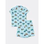 LC Waikiki Polo Yaka Kısa Kollu Erkek Bebek Pijama Takımı - 1 - 1,5 Yaş - Aqua