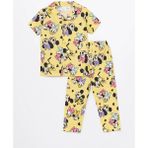 LC Waikiki Polo Yaka Kısa Kollu Minnie Mouse Baskılı Kız Bebek Pijama Takım - Sarı - 3 - 6 Ay