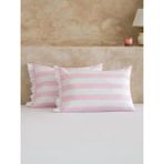 LC Waikiki Sarı Çizgili Pamuklu Yastık Kılıfı 2 Li 50X70 cm (S6) - Pembe