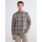 LC Waikiki Sarı Regular Fit Ekose Desenli Gabardin Erkek Gömlek - XL