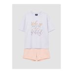 LC Waikiki Seray Yeni Sezon Bisiklet Yaka Baskılı Kız Çocuk Şortlu Pijama Takımı