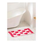 LC Waikiki Sevgililer Günü Kalp Baskılı Pelüş Banyo Paspası 50x80 Cm (S6)