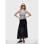 LC Waikiki Siyah Beli Lastikli Dantelli Kloş Etek - XL