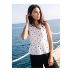 LC Waikiki Siyah Bisiklet Yaka Puantiyeli Peplum Bluz