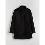 LC Waikiki Siyah Büyük Beden Standart Kalıp Dik Yaka Erkek Kaşe Kaban - 4XL