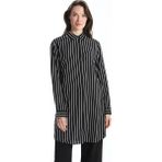 LC Waikiki Siyah Çizgili Poplin Kadın Gömlek Tunik - 50