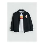 LC Waikiki Siyah Galatasaray Baskılı Erkek Çocuk Tişört ve Fermuarlı Sweatshirt