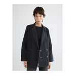 LC Waikiki Siyah Kruvaze Yaka Kadın Jean Blazer Ceket