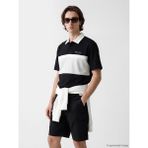 LC Waikiki Siyah Polo Yaka Renk Bloklu Penye Erkek Tişört - XL