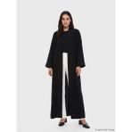 LC Waikiki Siyah Şal Yaka Taşlı Oversize Kadın Kimono - M - L