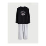 LC Waikiki Siyah Standart Kalıp Beşiktaş Baskılı Erkek Pijama Takımı