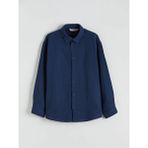LC Waikiki Uzun Kollu Erkek Çocuk Müslin Gömlek (S6) - Navy - 10 - 11 Yaş