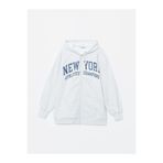 LC Waikiki XSIDE ACTIVE Kapüşonlu Baskılı Oversize Kadın Fermuarlı Sweatshirt