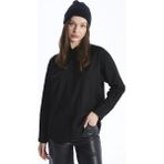 LC Waikiki Xsıde Düz Uzun Kollu Oversize Kadın Gömlek - Siyah