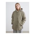 LC Waikiki XSIDE Haki Kapüşonlu Kapitone Oversize Kadın Şişme Mont