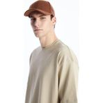 LC Waikiki Xsıde Oversize Bisiklet Yaka Kısa Kollu Penye Erkek Tişört - Bej