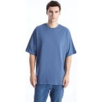 LC Waikiki Xsıde Oversize Bisiklet Yaka Kısa Kollu Penye Erkek Tişört - İndigo