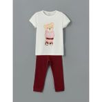 Lc Waikiki Yeni Sezon Ayı Teddy Baskılı Kız Bebek Tişört ve Tayt 2'li - Bej - 3 - 6 Ay