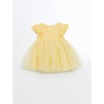Lc Waikiki Yeni Sezon Basic Dantel Tüllü Kız Bebek Elbise - 6 - 9 Ay - Sarı
