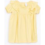 Lc Waikiki Yeni Sezon Basic Krinkle Fırfırlı Kız Bebek Elbise - 6 - 9 Ay - Sarı
