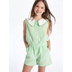 Lc Waikiki Yeni Sezon Bebe Yaka Ekose Kız Çocuk Bluz - Yeşil - 11 - 12 Yaş
