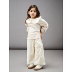 Lc Waikiki Yeni Sezon Bebe Yaka Kız Bebek Bluz ve Pantolon 2'li Takım - Bej - 3 - 4 Yaş