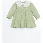 Lc Waikiki Yeni Sezon Bebe Yaka Nakışlı Kız Bebek Elbise - 6 - 9 Ay - Yeşil