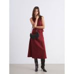 Lc Waikiki Yeni Sezon Beli Kemerli Süet Etek - Bordo - 36