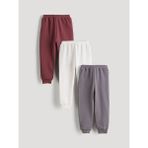 Lc Waikiki Yeni Sezon Beli Lastikli Basic Erkek Bebek Jogger Eşofman Altı 3'lü - 12 - 18 Ay - Bordo