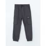 Lc Waikiki Yeni Sezon Beli Lastikli Erkek Çocuk Kargo Pantolon - Antrasit - 1 - 2 Yaş