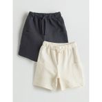Lc Waikiki Yeni Sezon Beli Lastikli Erkek Çocuk Şort 2'li - Bej - 4 - 5 Yaş