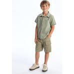 Lc Waikiki Yeni Sezon Beli Lastikli Gabardin Erkek Çocuk Şort - Haki - 2 - 3 Yaş