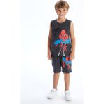 Lc Waikiki Yeni Sezon Beli Lastikli Spider-Man Baskılı Erkek Çocuk Şort - Antrasit - 3 - 4 Yaş