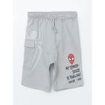 Lc Waikiki Yeni Sezon Beli Lastikli Spider-Man Baskılı Erkek Çocuk Şort - Gri - 5 - 6 Yaş